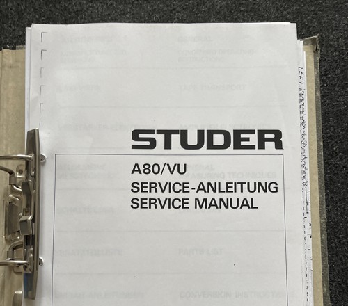 Studer a80 manuale servizio - studer,