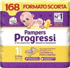 Pampers Progressi Newborn, 168 Pannolini, Taglia 1 (2-5 Kg)