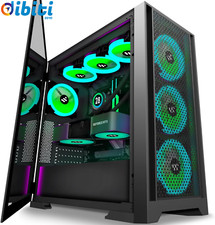 Case PC-con 7 ventole PWM ARGB preinstallate, case da gioco E-ATX Mid-Tower con 