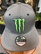 Monster Energy Berretto Baseball Uomo Ricamato Taglia Regolabile Grigio