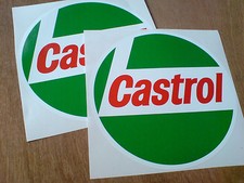 Adesivi auto CASTROL olio classico vintage vecchio stile decalcomanie 2 off 200mm / 8"