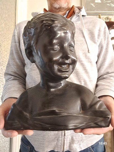 Antica scultura liberty testa - scultura,
