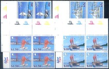 Fiji. Barche a vela 2015. Blocchi di 4.