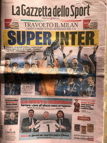Gazzetta inter supercoppa - inter,