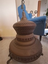 BRACIERE ANTICO IN OTTONE E RAME DIAMETRO CM 50 ALTEZZA CM 79 BRACIERE VINTAGE