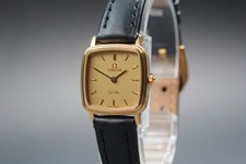 Orologio Donna Vintage 1983 Omega De Ville Quadrante Oro Quarzo Quadrato [Quasi Come Nuovo]