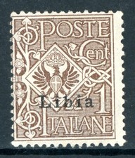 Italia 1915 Libia 1¢ Brown Scott #1 VARIETÀ zecca T853