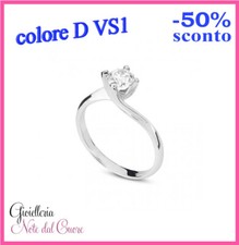 ANELLO SOLITARIO ORO BIANCO