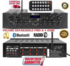 AMPLIFICATORE AUDIO FILODIFFUSIONE 400 WATT REGOLAZIONI VOLUME 4 ZONE SEPARATE