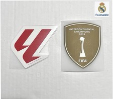 Patch calcio Real Madrid 2025/26 + distintivo oro Campioni Intercontinentali 2024