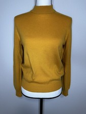 Autentico maglione Hermes vintage cashmere collo alto giallo tg 38