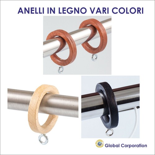 Anelli per tende bastone legno - per,