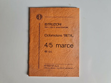 Beta libretto uso e manutenzione del ciclomotore 50cc. 4/5 marce
