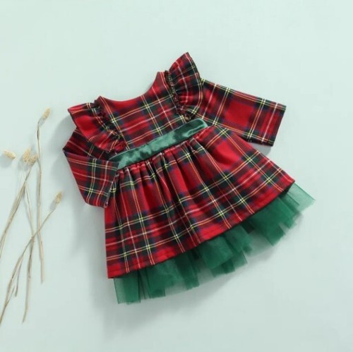 Girls tartan dress party - girls,