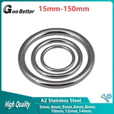 O Ring 15-150mm Tondo Saldato A2 Acciaio Inox Metallo Resistente O Ring Liscio