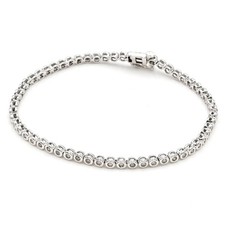 Bracciale Tennis Diamanti Naturali 1,0ct 18K WG Full Eternity Oro Bianco 9,2g