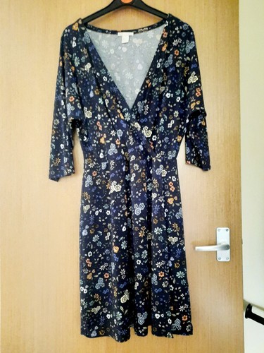 Abito blu navy - h&m, floreale