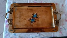 Vassoio in ottone, decorato e