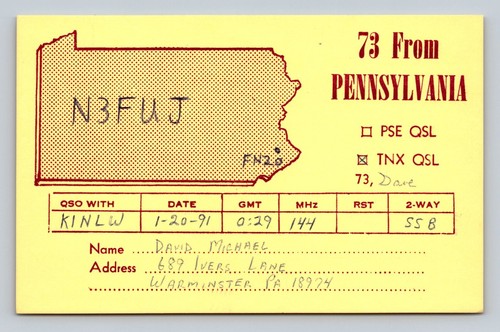 Ham radio qsl n3fuj - ham,