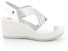 Sandalo ENVAL SOFT scarpa donna a zeppone MADE IN ITALY pelle/fiore bottolato bi