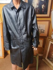 VINTAGE ANNI 90 -GIACCA GIACCONE IN VERA PELLE -NERO TAGLIA 52-54