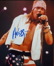 AXL ROSE FOTO AUTOGRAFATA FIRMATA "GUNS N ROSES" CANTANTE PRINCIPALE 8X10 COA 