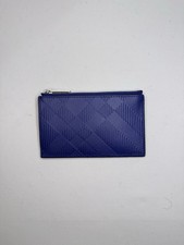 Burberry Porta Carte Cardholder Blu Pelle Cerniera Confezione Originale