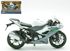 MODELLINO MOTO STATICO KINSMART KAWASAKI NINJA ZX6R BIANCO MODELLISMO SCALA 1:12