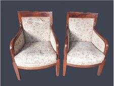 COPPIA POLTRONE IN NOCE IMPERO ORIGINALI DI EPOCA XIX SECOLO FRANCIA