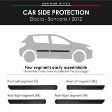 Modanature Laterali Bumper Paracolpi per Dacia Sandero 2012 con Biadesivo 3M