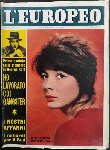 Juliette greco europeo 1957 - l'europeo,