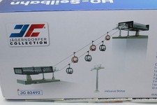 JC 82492 Funivia D-Line nera + 6 gondole + supporto 1:87 H0 NUOVO IMBALLO ORIGINALE
