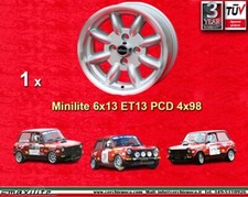 1 Cerchio Autobianchi A112 Abarth Minilite 6x13 4x98 Wheels Felge Llanta Jante