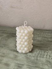 Candela Artigianale in Cera Naturale – Forma Cilindrica con Effetto Perla