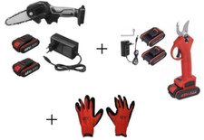 Kit Potatrice Cesoia Forbice + Mini Motosega Sega Taglia Rami + Guanti Omaggio