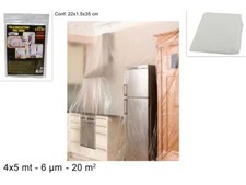 3TELO PROTETTIVO DI COPERTURA COPRITUTTO IN PLASTICA TRASPARENTE 4 X 4 MT