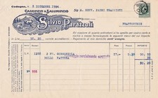 § FATTURA CON BOLLO SU CARTA INTESTATA SILVIO PARAZZOLI CASEIFICIO E SALUMIFICIO