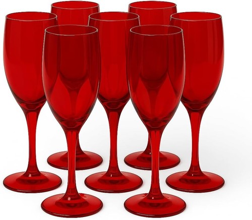 Set flute vetro rosso - set, 165