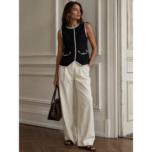 Gilet stile vintage occhielli
