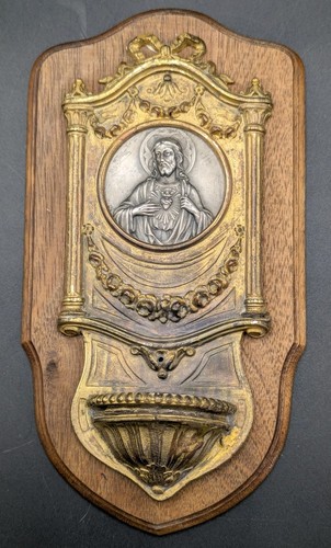 Antica acquasantiera bronzo - antica,