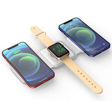 Stazione Ricarica Wireless 3 In 1 per Smartphone Auricolari Smartwatch viaggio