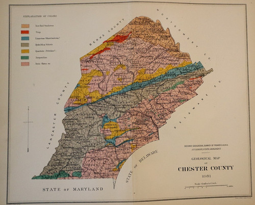 1885 colored geological map - geological,