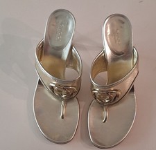 GUCCI SAND PELLE HEELS GOLD