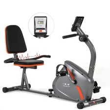 ISE Cyclette Orizzontale con Sella Regolabil, Recumbent Ergometro Ideale per All