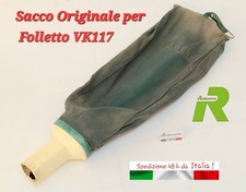 Sacco Filtro Stoffa Originale per Folletto VK117 Contenitore Polvere con Attacco