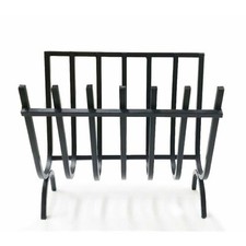 BRUCIALEGNA A CULLA IN FERRO BATTUTO CON 7 BARRE 40 X 24 X H34 CM COLORE NERO