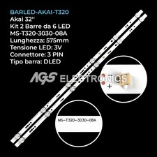 KIT 2 BARRE STRIP 6 LED TV
