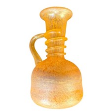 Antico piccolo vaso con manico Scavo Seguso Vetri d'Arte vetro iridescente Murano