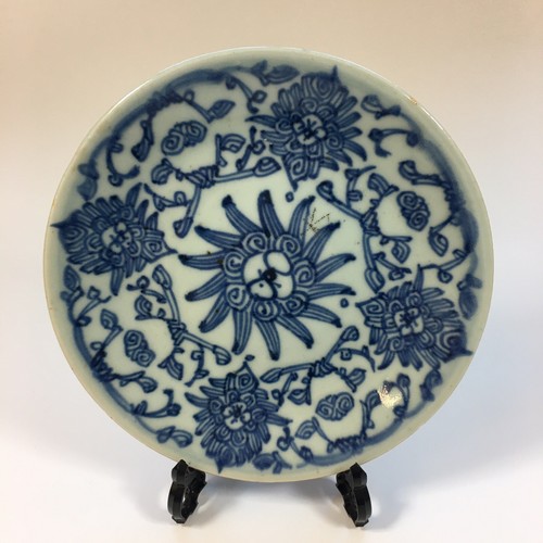 Antico piattino cinese blu - , e