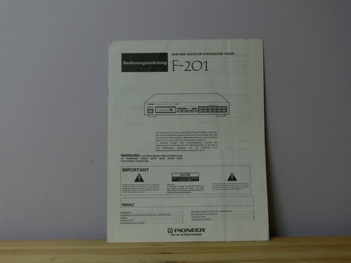 Pioneer 201 manuale - f-201, di
